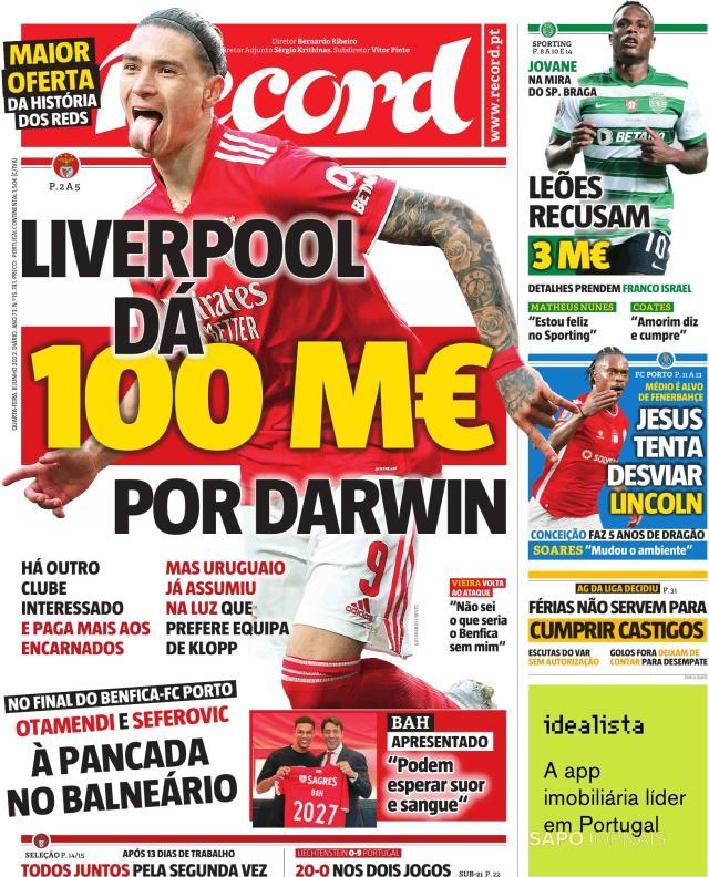 澳客电脑版-队史最高价 利物浦为达尔文·努涅斯报价1亿欧元？